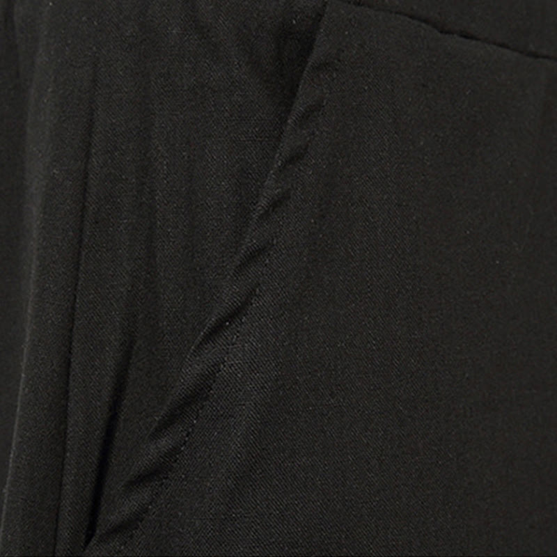 Buddha Stones Spring Plain Simple Patchwork Design Kordelzug Baumwolle Leinen Herren 7-8 Länge Weite Beinhose mit Taschen - image 21