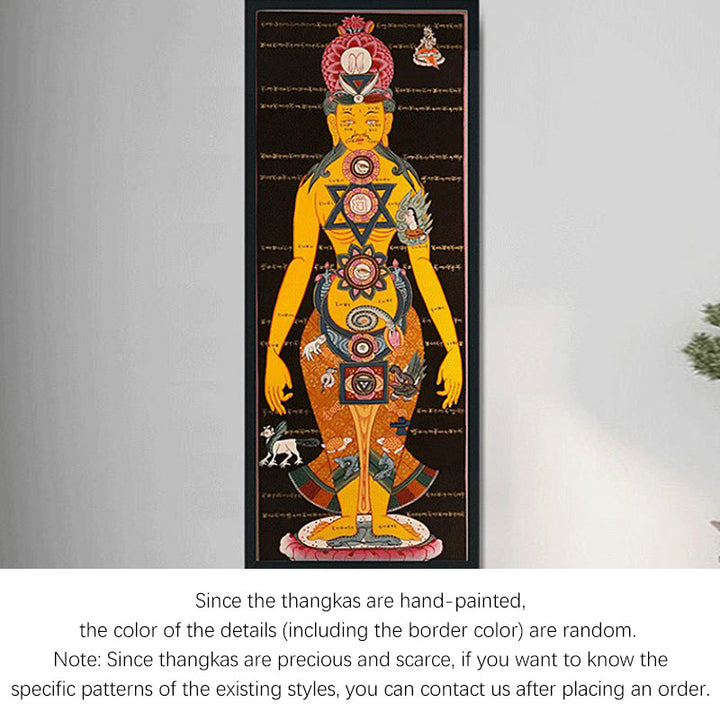Buddha Stones, tibetisches Thangka-Gemälde, heilende, handgefertigte Dekoration (zufälliger Stil)