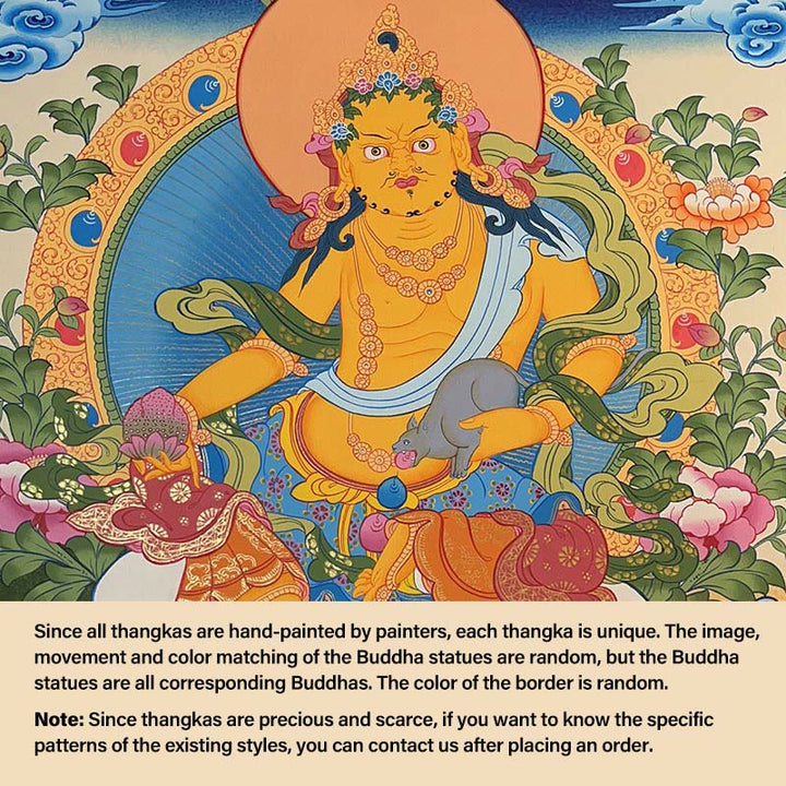 Buddha Stones, tibetisches Thangka-Gemälde, gelber Gott des Reichtums, grüne Tara, Avalokitesvara, handgefertigte Dekoration, Blindbox (zufälliger Stil)