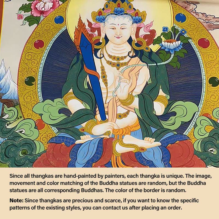 Buddha Stones, tibetisches Thangka-Gemälde, gelber Gott des Reichtums, grüne Tara, Avalokitesvara, handgefertigte Dekoration, Blindbox (zufälliger Stil)