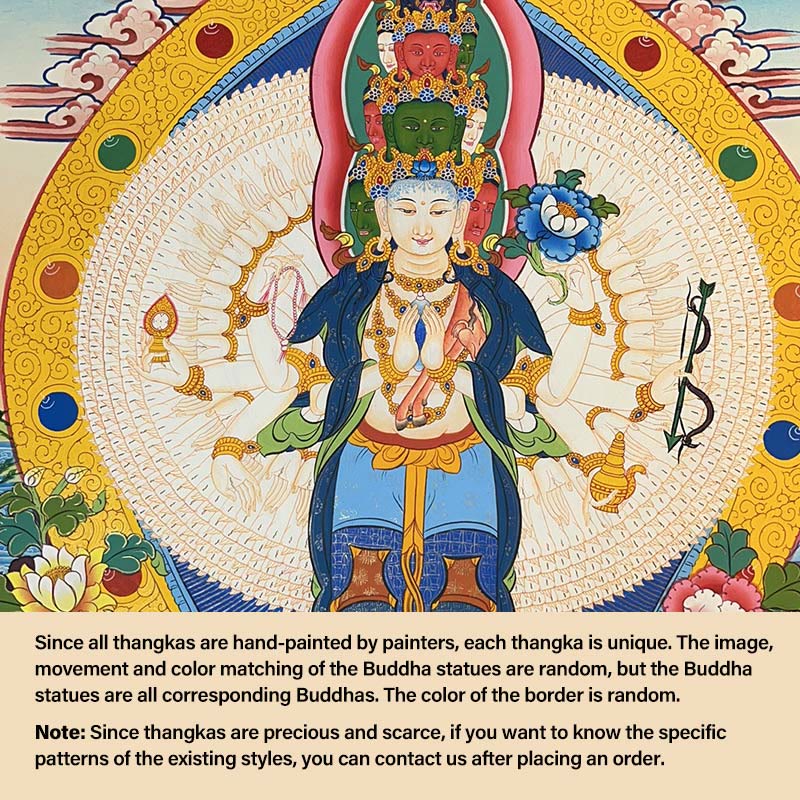 Buddha Stones, tibetisches Thangka-Gemälde, gelber Gott des Reichtums, grüne Tara, Avalokitesvara, handgefertigte Dekoration, Blindbox (zufälliger Stil)