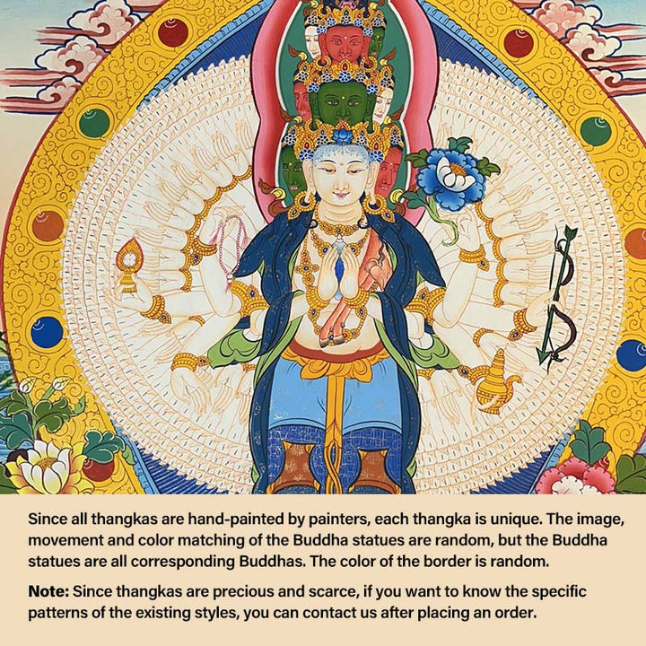 Buddha Stones, tibetisches Thangka-Gemälde, gelber Gott des Reichtums, grüne Tara, Avalokitesvara, handgefertigte Dekoration, Blindbox (zufälliger Stil)