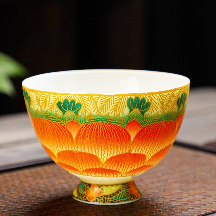 Buddha Stones Lotus Keramik-Teetasse, Blumen-Teetassen, 100 ml