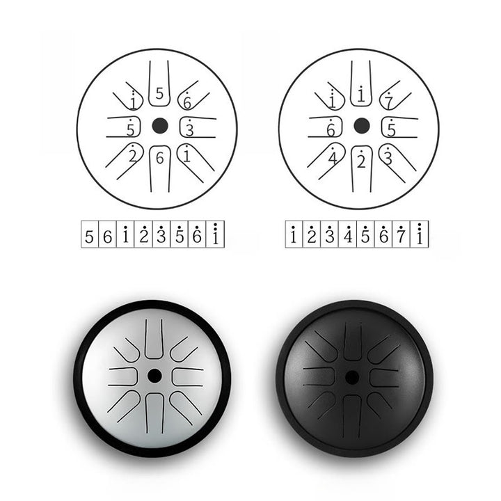 Buddha Stones Stahlzungentrommel Klangheilung Yoga Meditation Schlagzeug 8 Note 6 Zoll Schlaginstrument