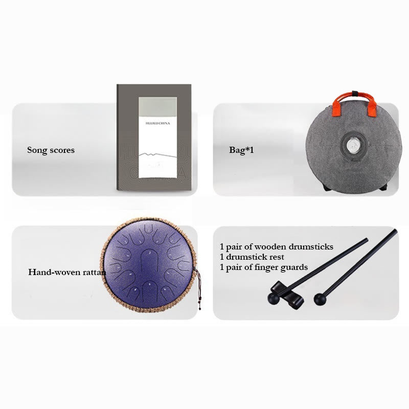 Buddha Stones Steel Tongue Drum Klangheilung Achtsamkeitsmeditation Schlagzeug-Set 15 Noten 14 Zoll Schlaginstrument