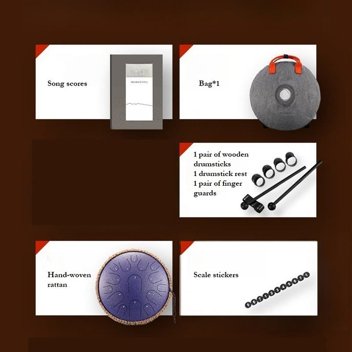 Buddha Stones Steel Tongue Drum Klangheilung Achtsamkeitsmeditation Schlagzeug-Set 15 Noten 14 Zoll Schlaginstrument - image 15