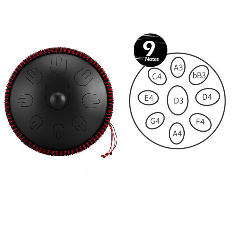 Buddha Stones Stahlzungentrommel Klangheilung Yoga Meditationsset 9 Noten 15 Zoll Handpan Instrument
