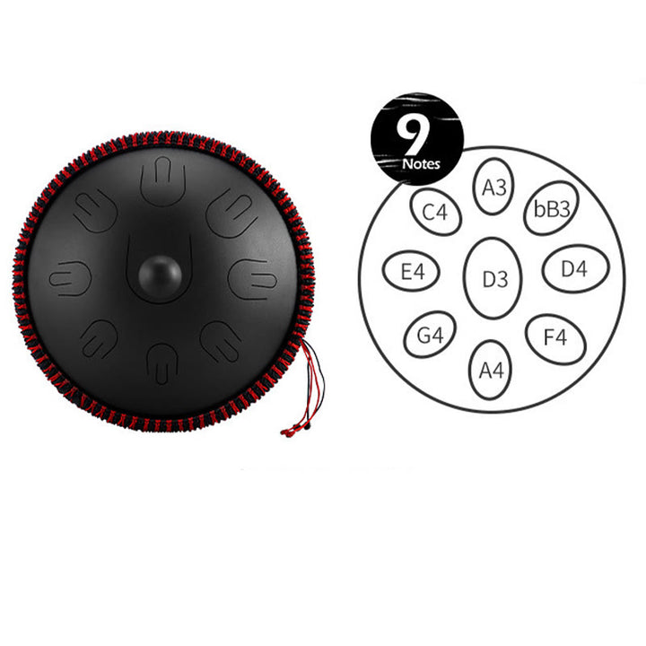 Buddha Stones Stahlzungentrommel Klangheilung Yoga Meditationsset 9 Noten 15 Zoll Handpan Instrument