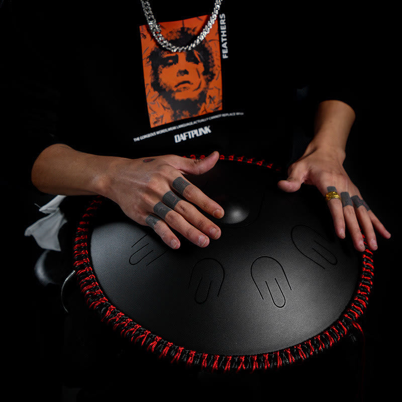 Buddha Stones Stahlzungentrommel Klangheilung Yoga Meditationsset 9 Noten 15 Zoll Handpan Instrument