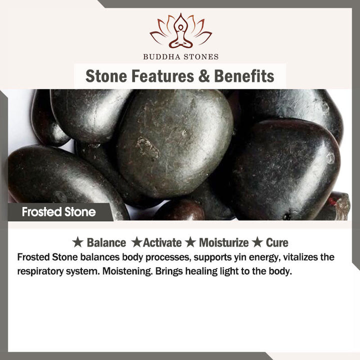 Buddha Stones Frosted Stone Mehrschichtiges Lederarmband aus Titanstahl mit Balance-Schnalle