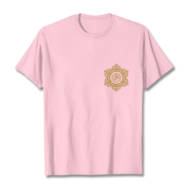Buddha Stones ​​Goldene Mandala OM Muster T T-shirt - Hellrosa - 2XL - image 13