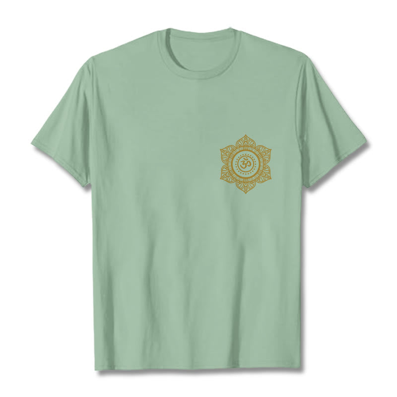 Buddha Stones ​​Goldene Mandala OM Muster T T-shirt - Hellgrün - 2XL - image 14