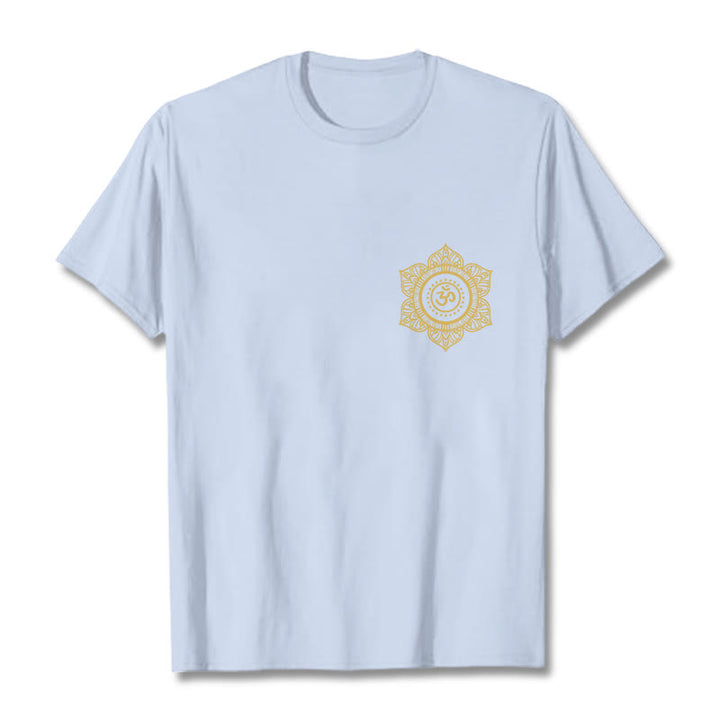 Buddha Stones ​​Goldene Mandala OM Muster T T-shirt - Hellcyan - 2XL - image 18