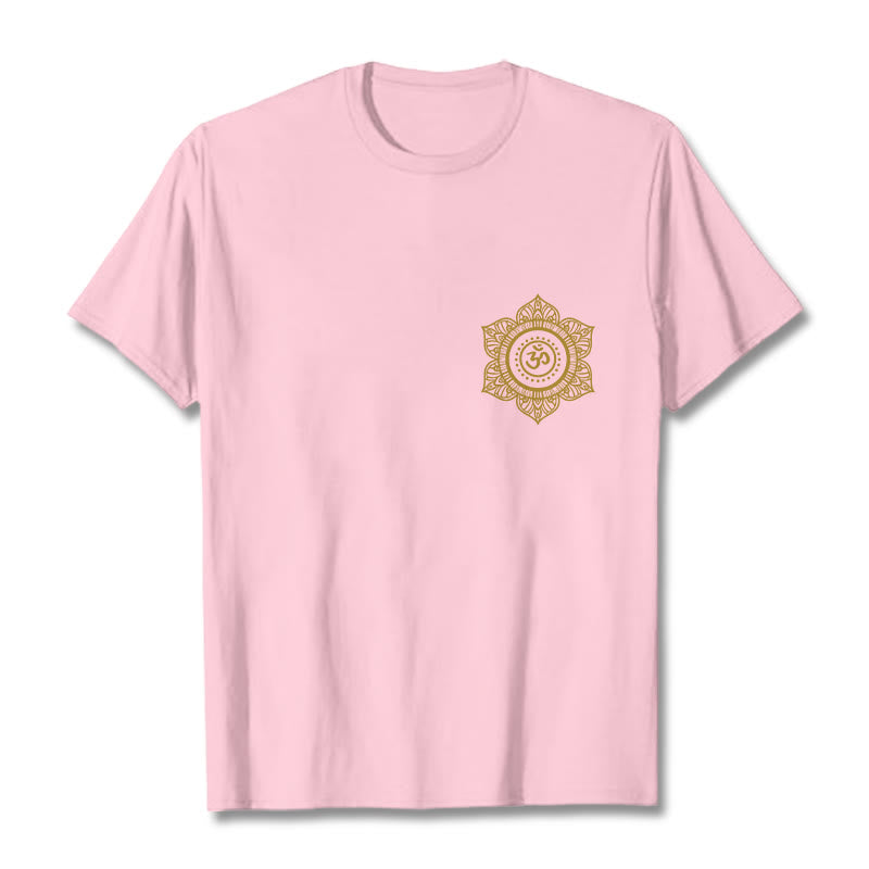 Buddha Stones ​​Goldene Mandala OM Muster T T-shirt - Hellrosa - 2XL - image 12