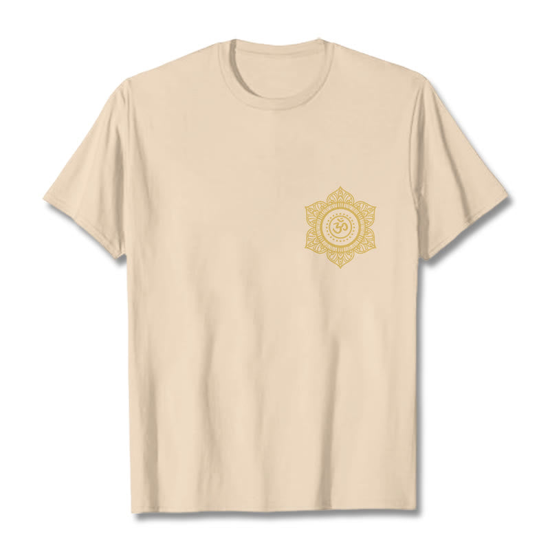 Buddha Stones ​​Goldene Mandala OM Muster T T-shirt - Biskuit - 2XL - image 10