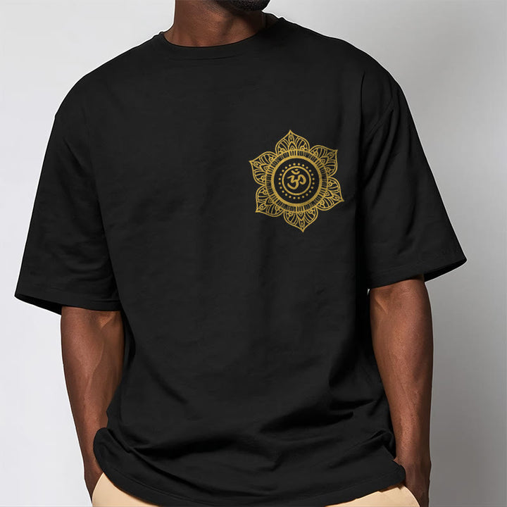 Buddha Stones ​​Goldene Mandala OM Muster T T-shirt - image 4