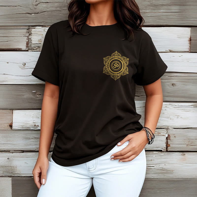 Buddha Stones ​​Goldene Mandala OM Muster T T-shirt - image 6
