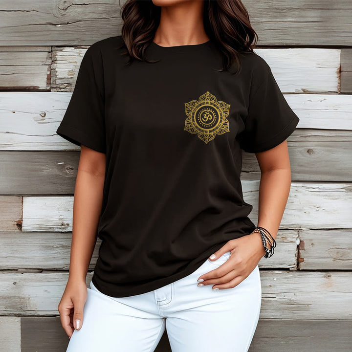 Buddha Stones ​​Goldene Mandala OM Muster T T-shirt - image 6