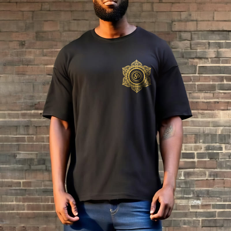 Buddha Stones ​​Goldene Mandala OM Muster T T-shirt - image 5