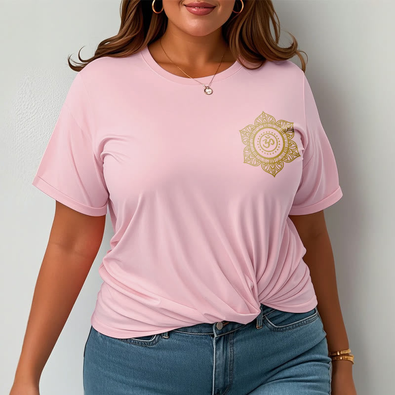Buddha Stones ​​Goldene Mandala OM Muster T T-shirt - image 13