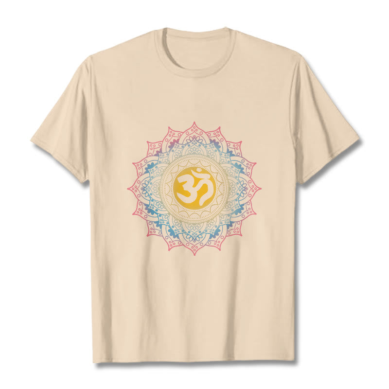 Buddha Stones ​​Farbverlauf Mandala OM Muster T-Shirt - Biskuit - 2XL - image 8