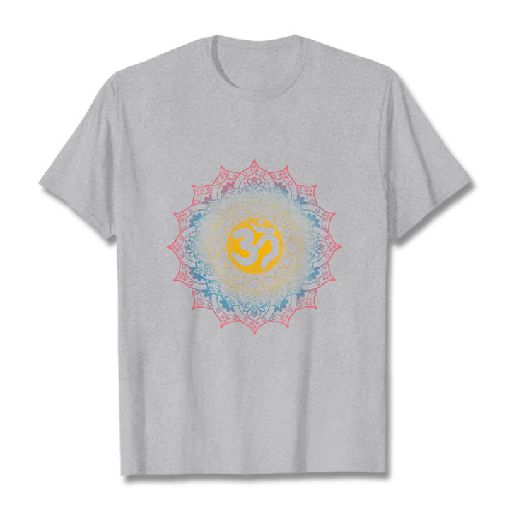 Buddha Stones ​​Farbverlauf Mandala OM Muster T-Shirt - Hellgrau - 2XL - image 20