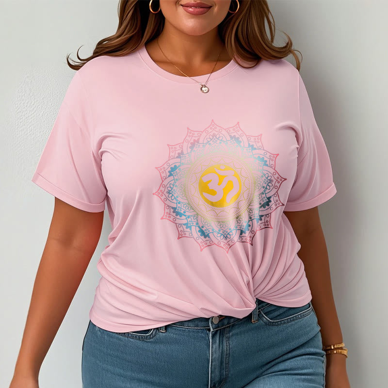 Buddha Stones ​​Farbverlauf Mandala OM Muster T-Shirt - image 14