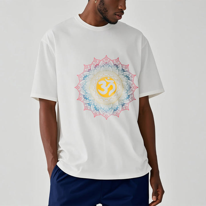 Buddha Stones ​​Farbverlauf Mandala OM Muster T-Shirt - image 7