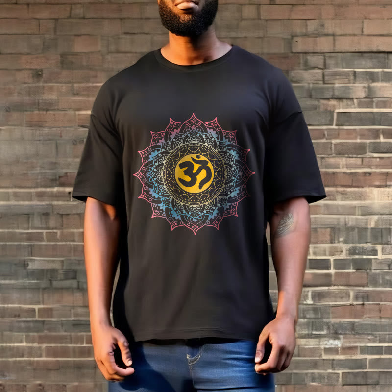 Buddha Stones ​​Farbverlauf Mandala OM Muster T-Shirt - image 3