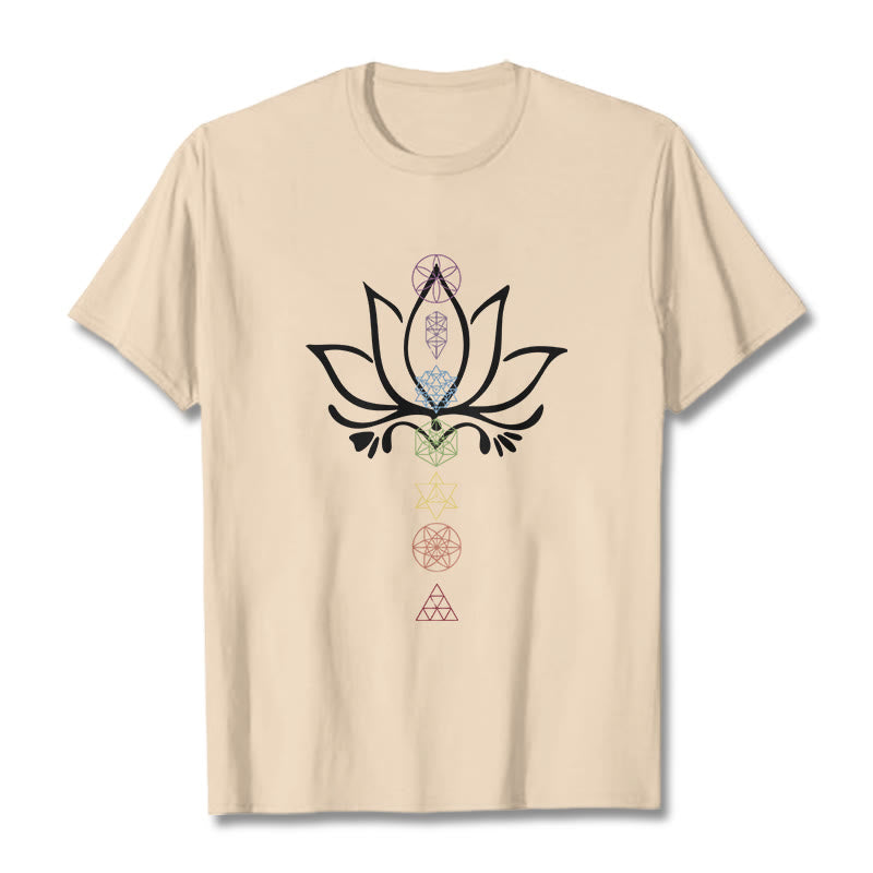 Buddha Stones ​​Lotus Heilige Geometrie T-Shirt - Biskuit - 2XL - image 8
