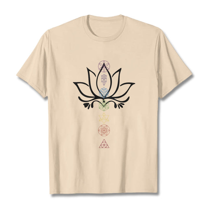 Buddha Stones ​​Lotus Heilige Geometrie T-Shirt - Biskuit - 2XL - image 8