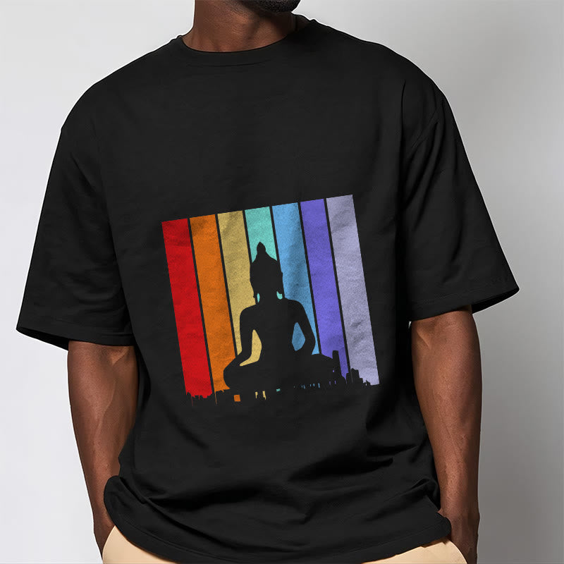 Buddha Stones ​​Meditation Buddha Regenbogen T T-shirt - image 1