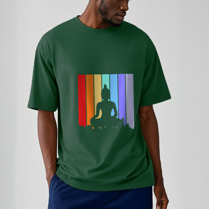 Buddha Stones ​​Meditation Buddha Regenbogen T T-shirt - image 11