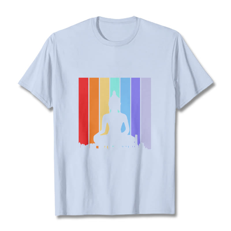 Buddha Stones ​​Meditation Buddha Regenbogen T T-shirt - HellCyan - 2XL - image 19