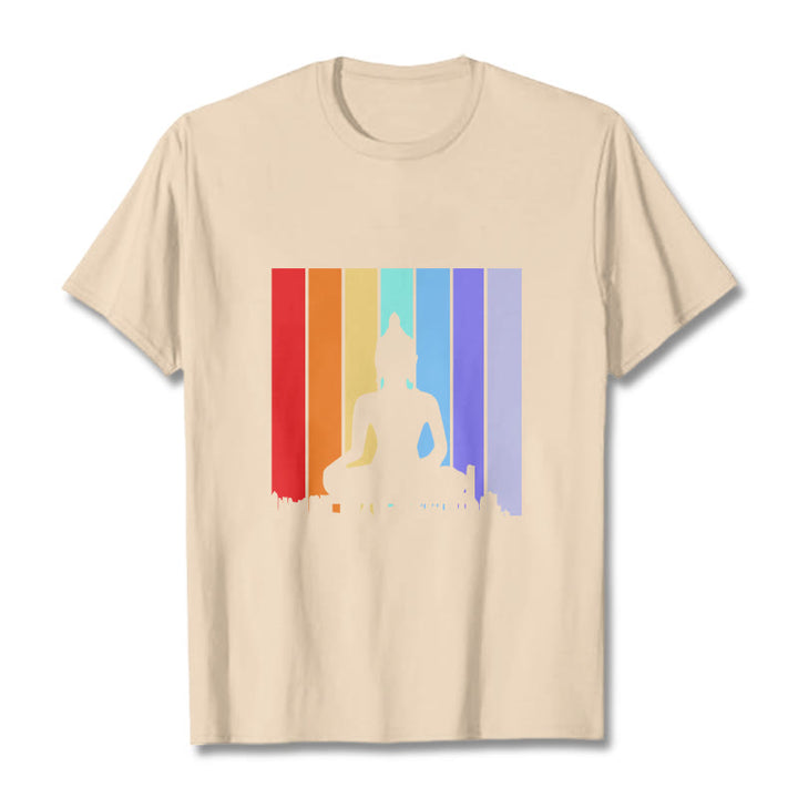 Buddha Stones ​​Meditation Buddha Regenbogen T T-shirt - Biskuit - 2XL - image 8