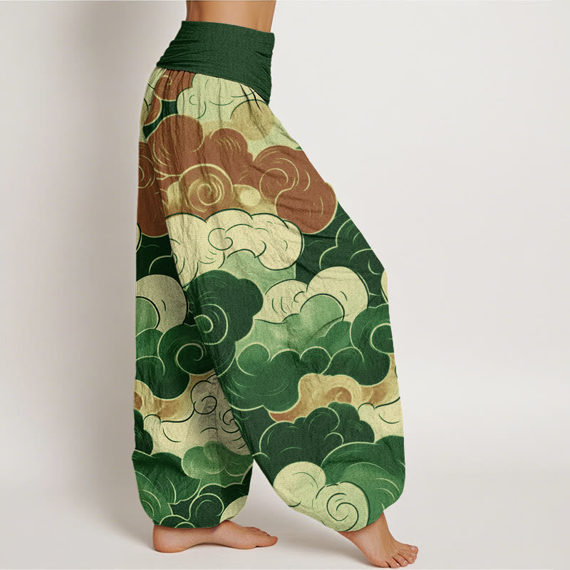 Lässige Haremshose mit Buddha Stones und glückverheißendem Wolkenmuster für Damen mit elastischer Taille - image 9