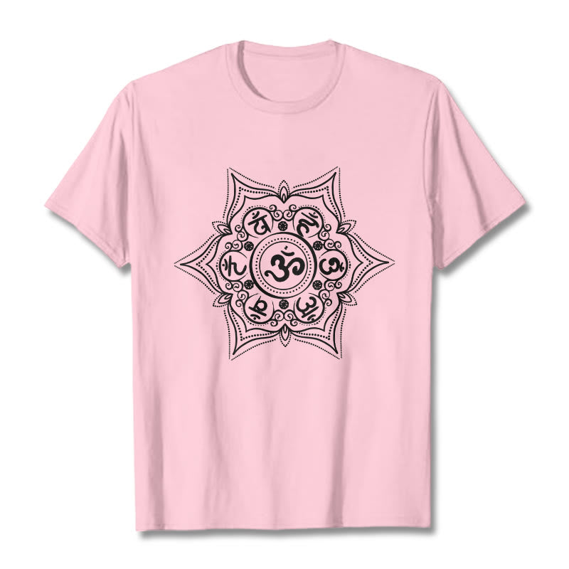 Buddha Stones Mandala Om Mani Padme Hum T-Shirt - Hellrosa - 2XL - image 13