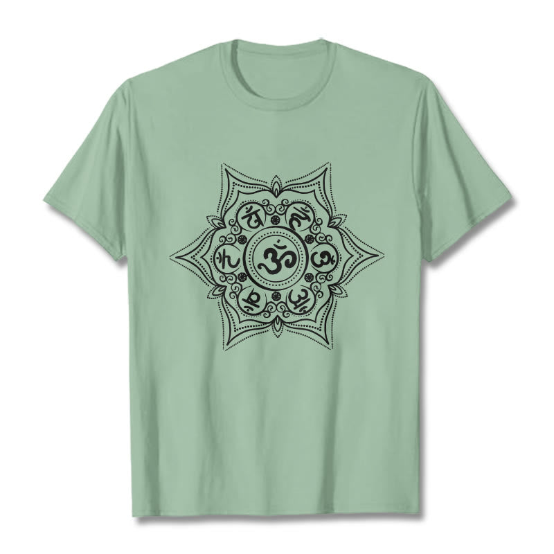 Buddha Stones Mandala Om Mani Padme Hum T-Shirt - Blassgrün - 2XL - image 15