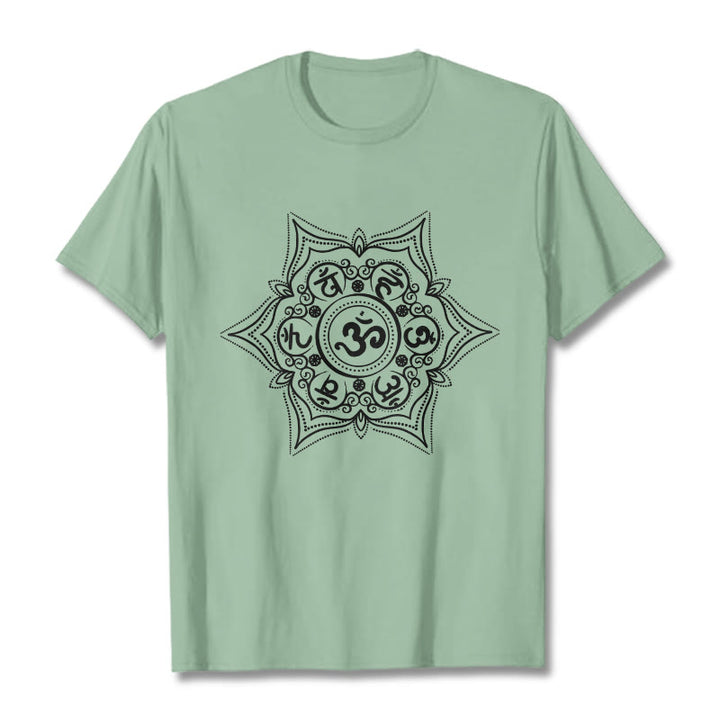 Buddha Stones Mandala Om Mani Padme Hum T-Shirt - Blassgrün - 2XL - image 15