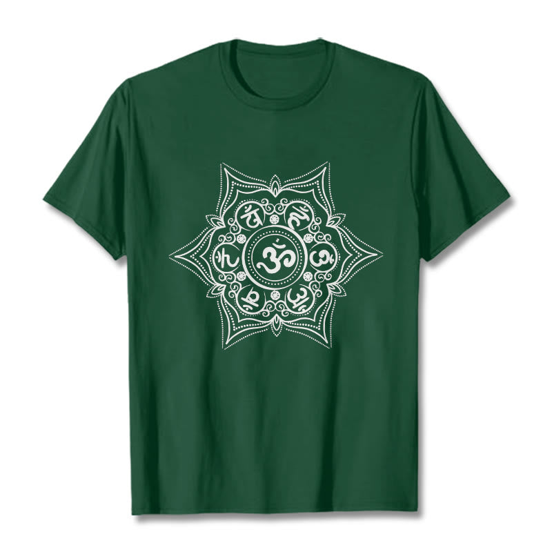 Buddha Stones Mandala Om Mani Padme Hum T-Shirt - WaldGrün - 2XL - image 1