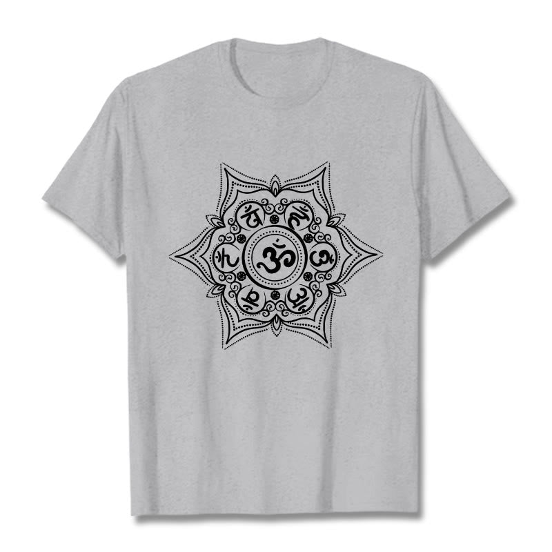 Buddha Stones Mandala Om Mani Padme Hum T-Shirt - Hellgrau - 2XL - image 20