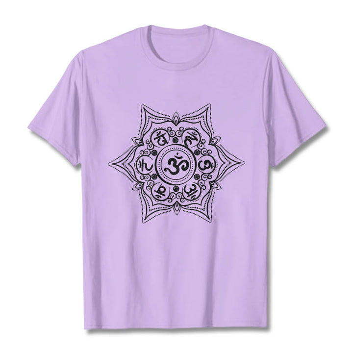Buddha Stones Mandala Om Mani Padme Hum T-Shirt - Pflaume - 2XL - image 17