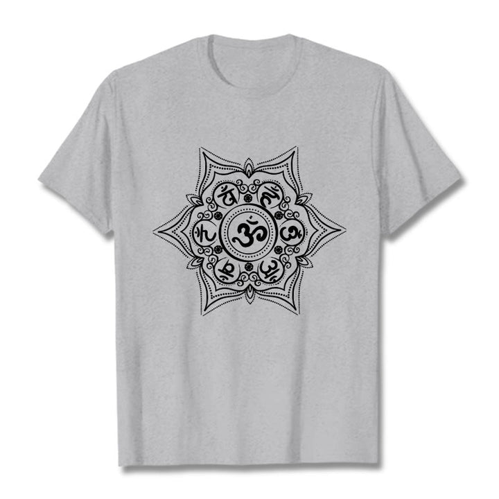 Buddha Stones Mandala Om Mani Padme Hum T-Shirt - Hellgrau - 2XL - image 19