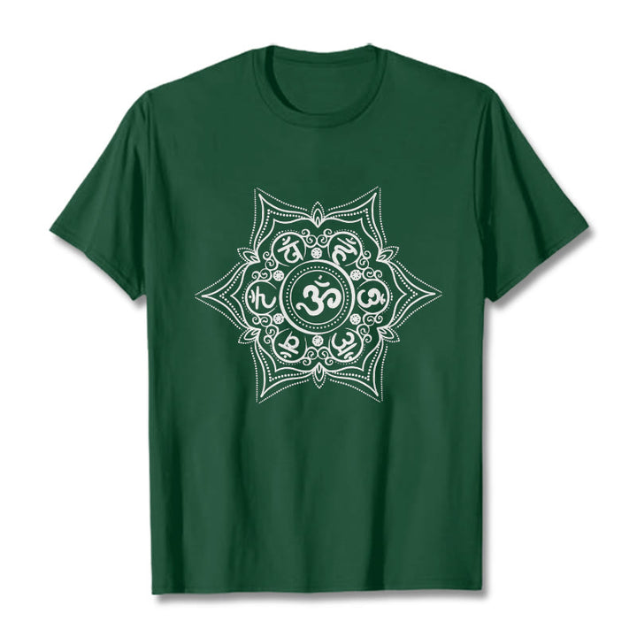 Buddha Stones Mandala Om Mani Padme Hum T-Shirt - Waldgrün - 2XL - image 0