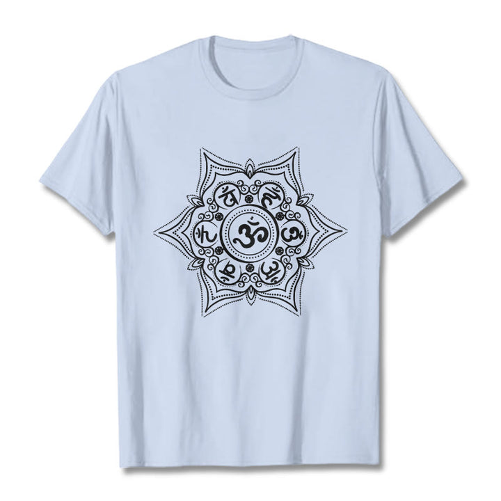Buddha Stones Mandala Om Mani Padme Hum T-Shirt - HellCyan - 2XL - image 19