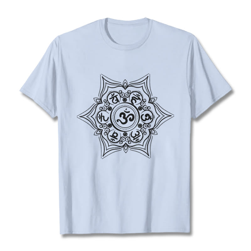 Buddha Stones Mandala Om Mani Padme Hum T-Shirt - Hellcyan - 2XL - image 18