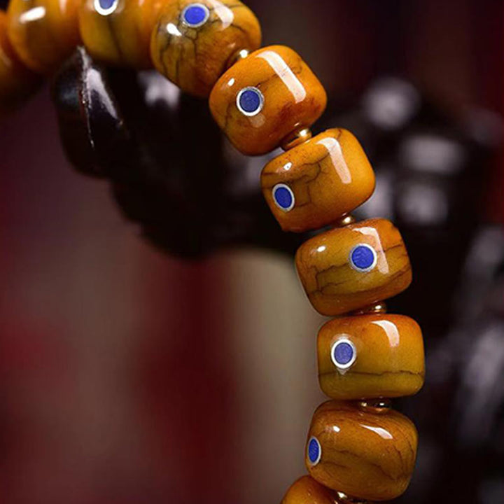Buddha Stones Vintage Tibetische Knochenperlen Lazurite Balance Geflochtenes Seilarmband