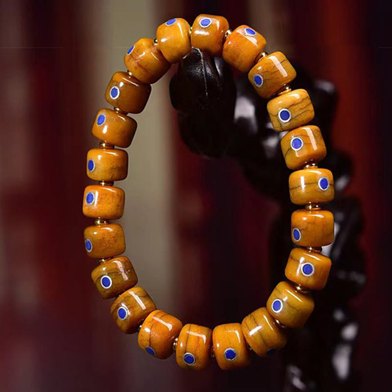 Buddha Stones Vintage Tibetische Knochenperlen Geflochtenes Seil Positives Balance Armband