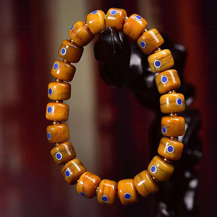 Buddha Stones Vintage Tibetische Knochenperlen Geflochtenes Seil Positives Balance Armband