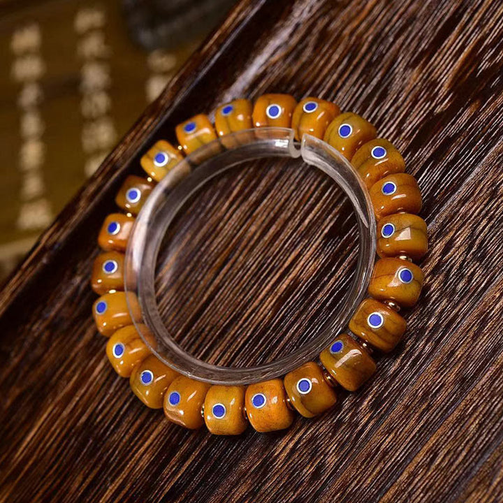 Buddha Stones Vintage Tibetische Knochenperlen Geflochtenes Seil Positives Balance Armband